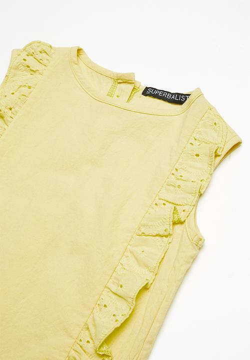 Superbalist - Cotton frill blouse - yellow 