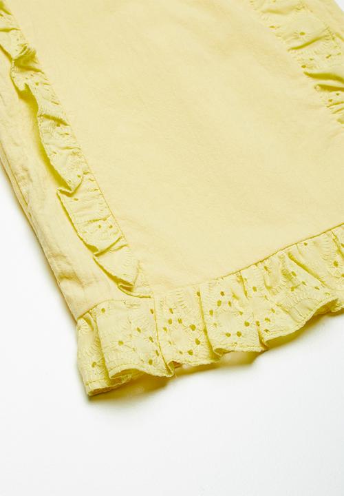Superbalist - Cotton frill blouse - yellow 