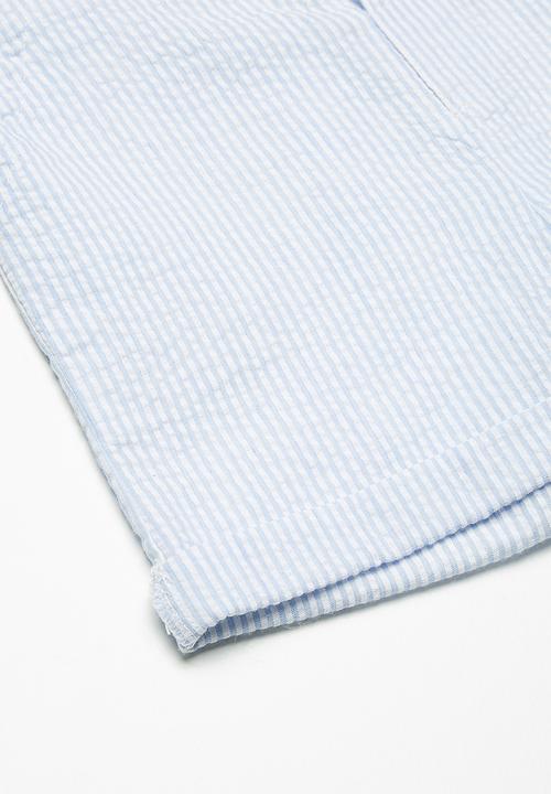 Superbalist - Pocket chino long shorts - blue & white