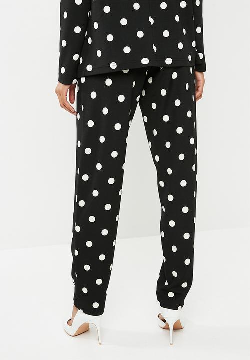 Superbalist - Spotted suit pant - black & white 
