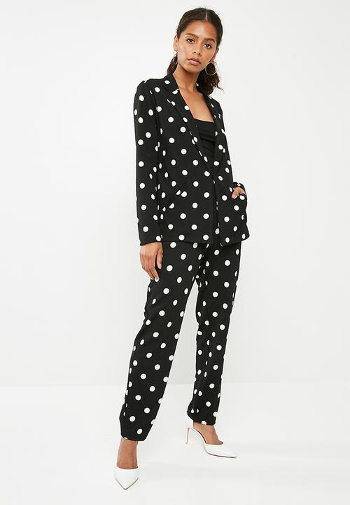 Superbalist - Spotted knit blazer - black & white 