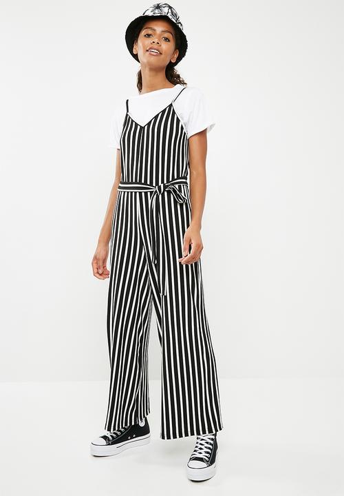 Superbalist - Culotte jumpsuit - black & white 
