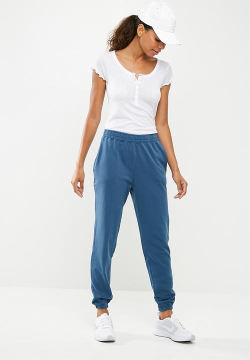 Missguided - Lettuce hem popper front rib top - white