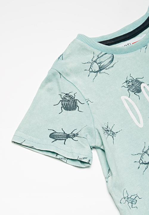 MINOTI - Kids boys bugs T-shirt - blue