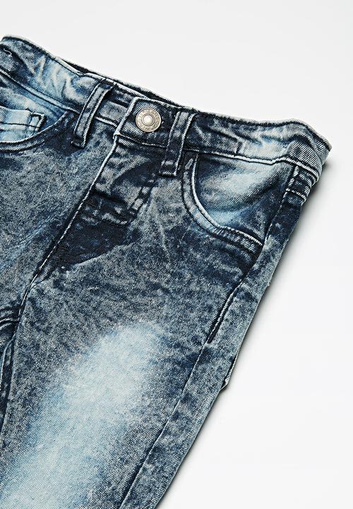 MINOTI - Kids boys acid wash denim jeans - blue 