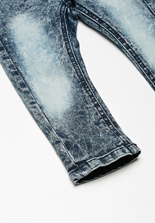 MINOTI - Kids boys acid wash denim jeans - blue 