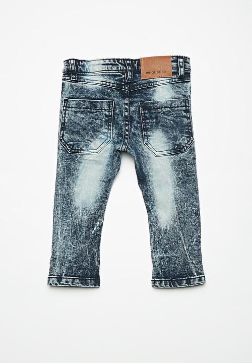 MINOTI - Kids boys acid wash denim jeans - blue 