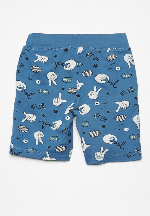 Name It - Boomy draw cord long shorts - blue 