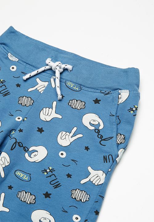 Name It - Boomy draw cord long shorts - blue 