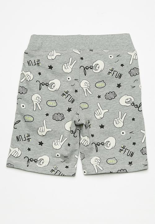 Name It - Boomy draw cord long shorts - grey 
