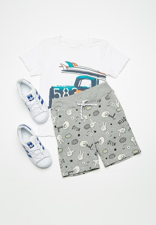 Name It - Boomy draw cord long shorts - grey 