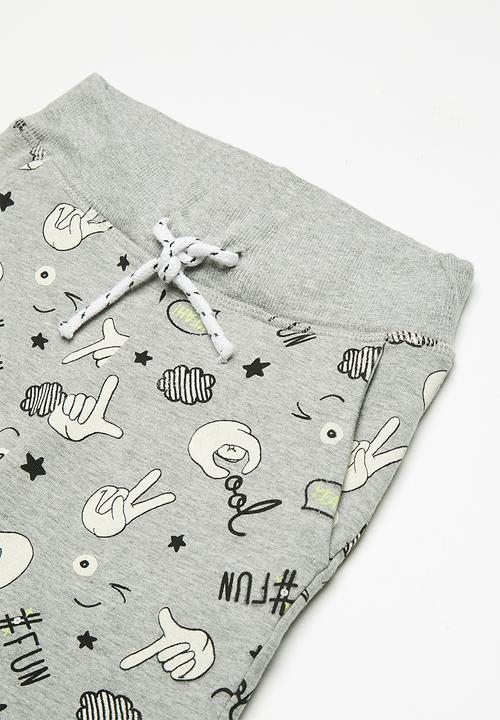 Name It - Boomy draw cord long shorts - grey 