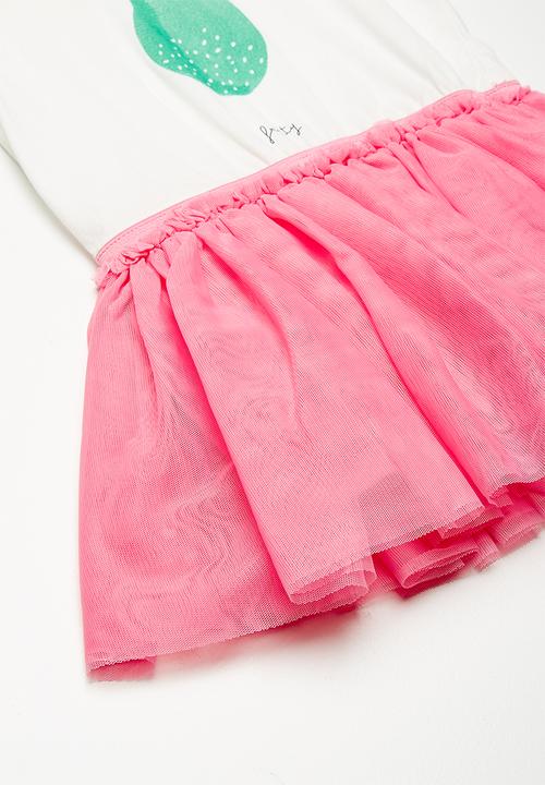 Name It - Felisa tulle dress - white & pink 