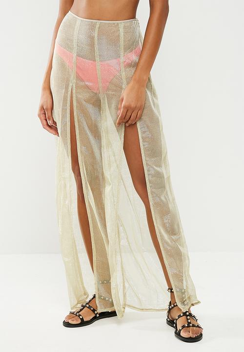 Missguided - Halter split leg top and pant set - gold