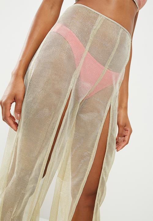 Missguided - Halter split leg top and pant set - gold