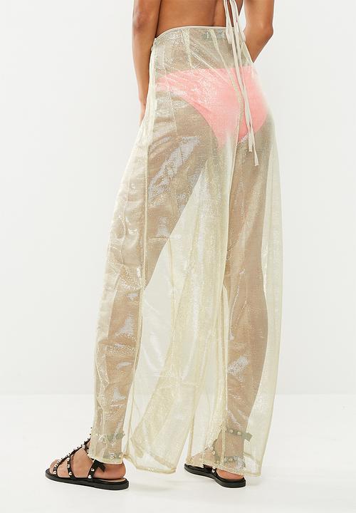 Missguided - Halter split leg top and pant set - gold