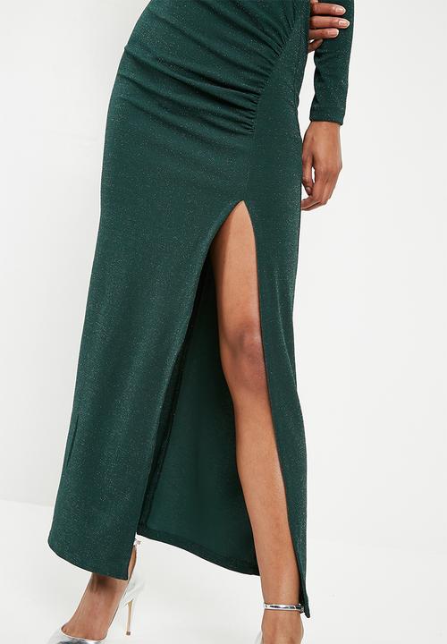 Superbalist - Statement shoulder maxi dress - green