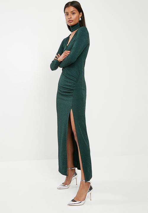 Superbalist - Statement shoulder maxi dress - green