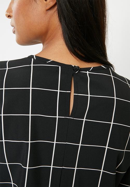 Superbalist - Smocked hem blouse - black & white 