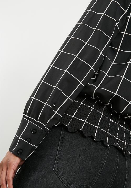 Superbalist - Smocked hem blouse - black & white 