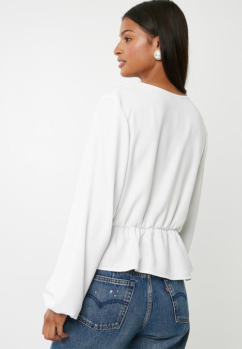 Superbalist - Feminine blouse with peplum - white 