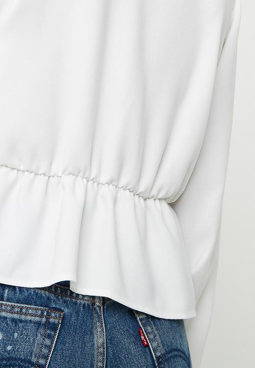 Superbalist - Feminine blouse with peplum - white 
