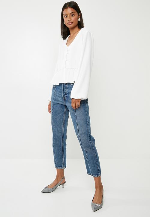 Superbalist - Feminine blouse with peplum - white 