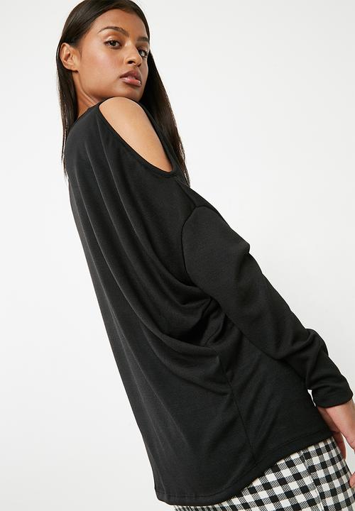 Superbalist - One shoulder knit top -  black 