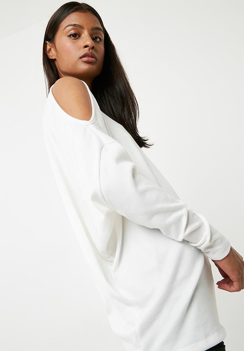 Superbalist - One shoulder knit top - white 