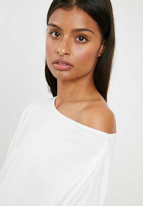Superbalist - One shoulder knit top - white 