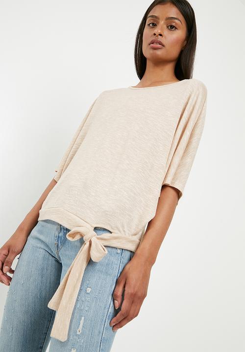 Superbalist - Cut & sew scarf top - beige 