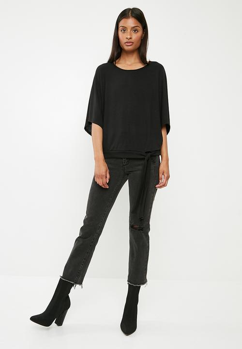 Superbalist - Cut & sew scarf top - black 