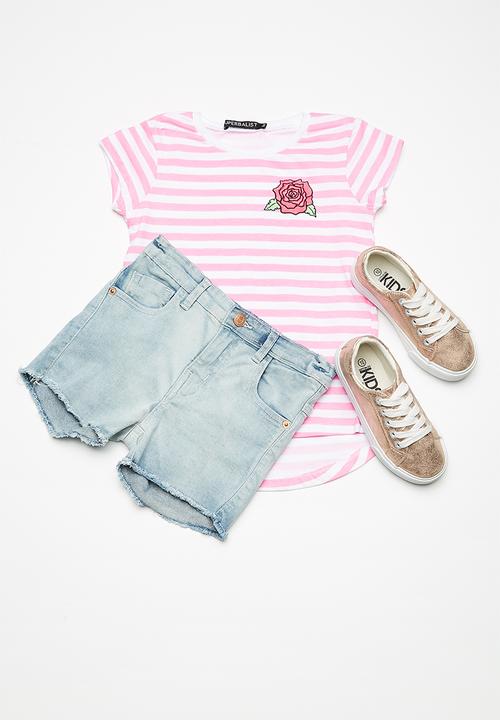 Superbalist - Kids girls 2 pack embroidered tee - multi 