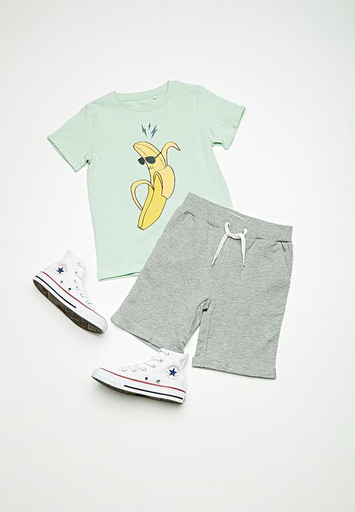 Name It - Vain long sweat shorts - grey 