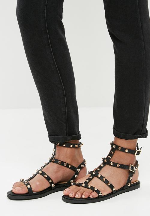 Missguided - Dome stud gladiator sandal - black 