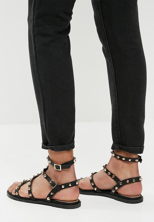 Missguided - Dome stud gladiator sandal - black 