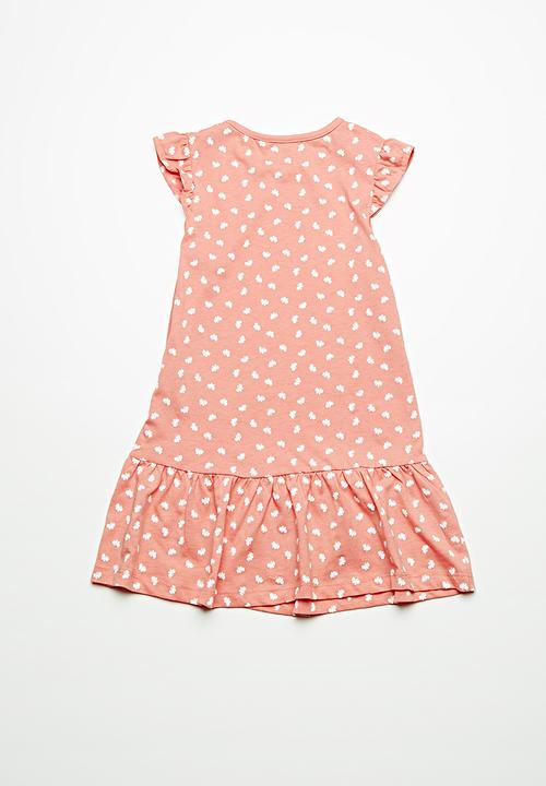 Name It - Vida dress - peach & white 