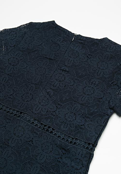 Name It - Susan short sleeve lace dress - navy 