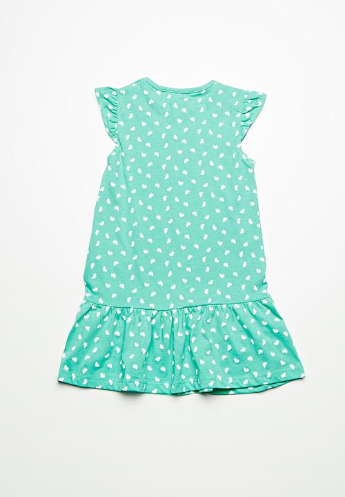 Name It - Vida dress - green & white 