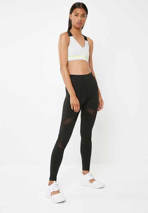Missguided - Active mesh panel gym leggings - black
