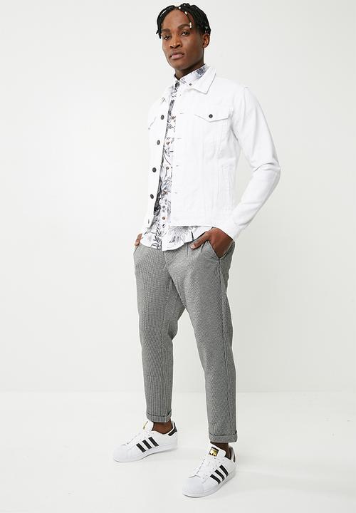 Only & Sons - Solid check chino - black & white