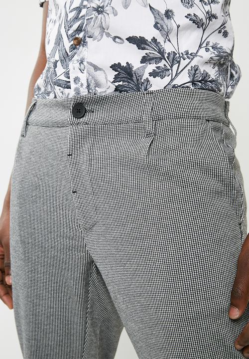 Only & Sons - Solid check chino - black & white