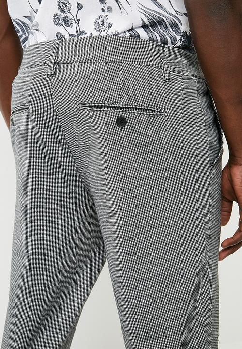 Only & Sons - Solid check chino - black & white