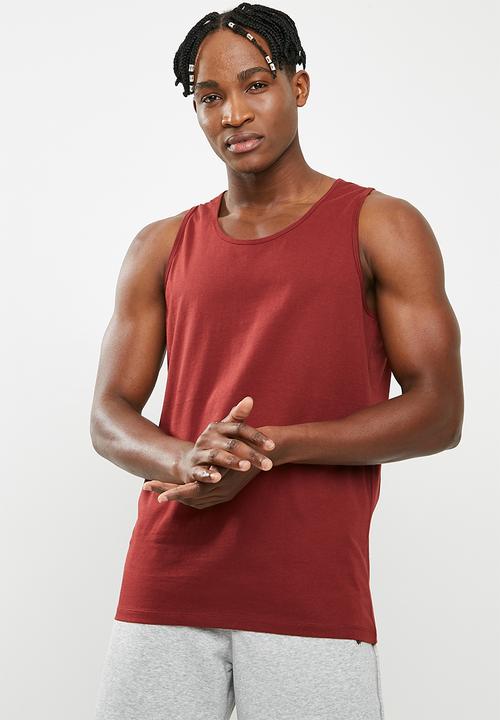 Superbalist - Plain vest 3 pack - navy, white & burgundy
