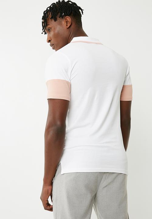 Only & Sons - Tom muscle fit colourblock polo - pink