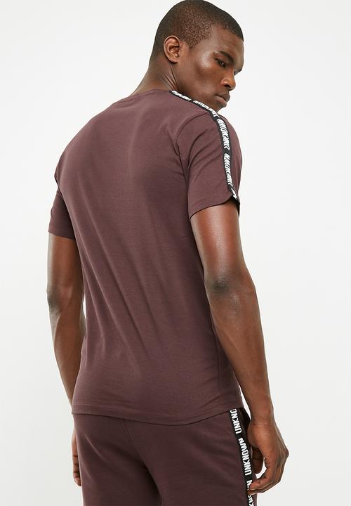 Only & Sons - Milton tape tee - burgundy
