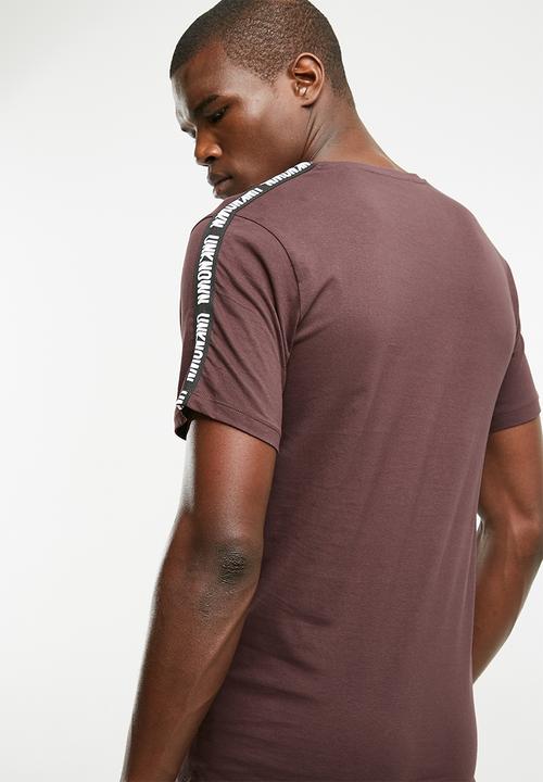 Only & Sons - Milton tape tee - burgundy