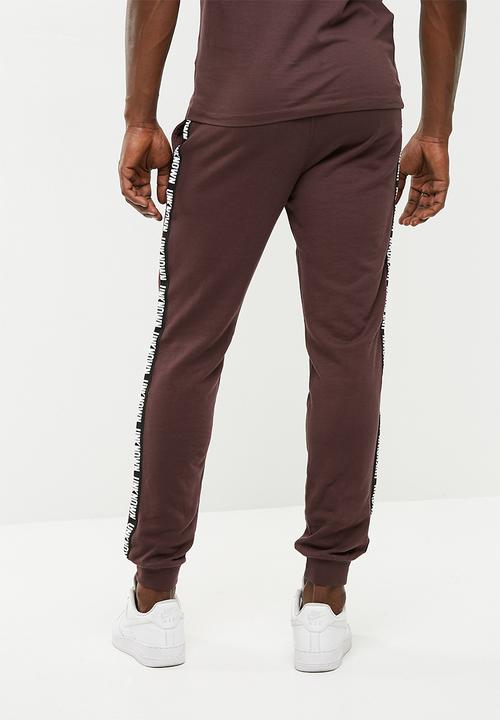 Only & Sons - Marcel tape sweat pants - burgundy