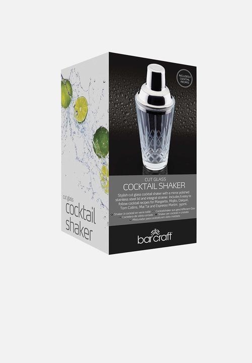 Kitchen Craft - Cut glass 350ml cocktail shaker - silver