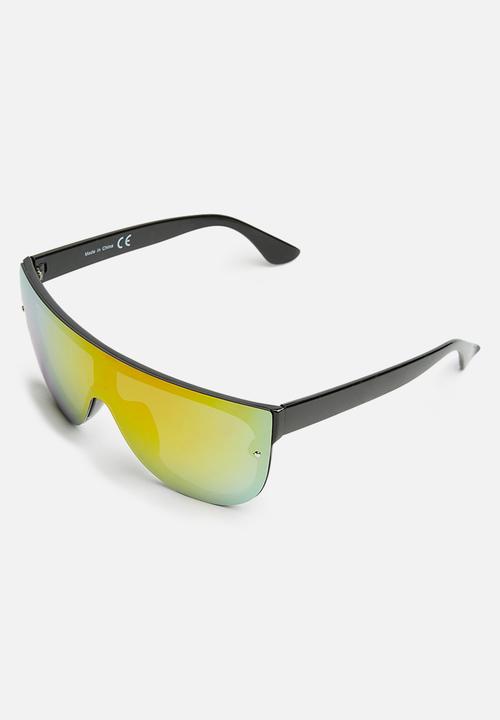 Missguided - Reflective visor sunglasses - yellow